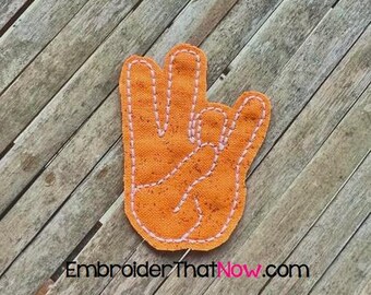 Volunteer Schild ASL Digital Feltie Stickmusterdatei ITH Projekt