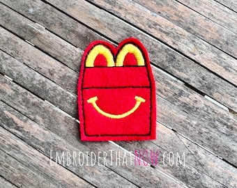 Smile Meal Stickmusterdatei im Stickrahmen