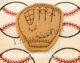Baseball glove/mitt Digital Feltie Embroidery Design File