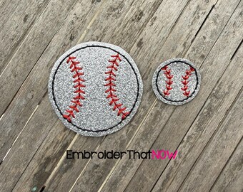 Baseball (inklusive Mini-Größe) Digitale Feltie-Stickmusterdatei