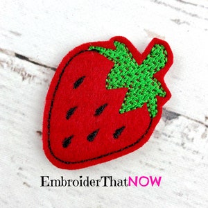Strawberry Digital Feltie Embroidery Design File