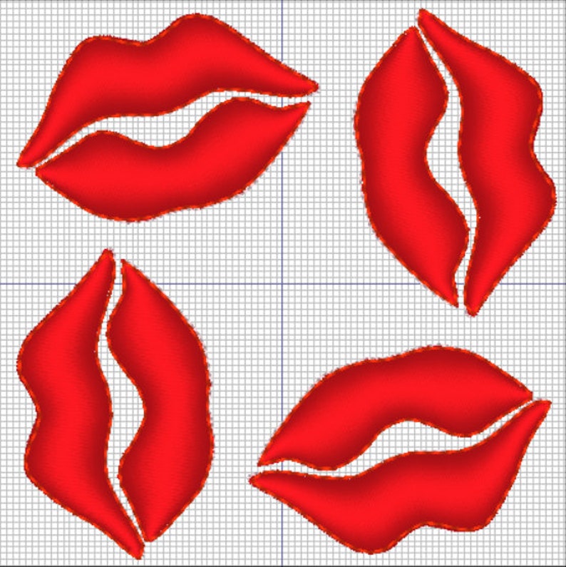 Filled lips embroidery design file  etsy Filled lips embroidery design file  etsy
