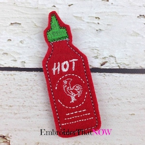 Sriracha Hot Sauce Rooster Digital Feltie Embroidery Design File