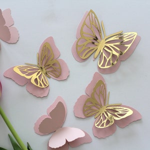 24 Handmade Butterflies Wedding Decoration/3D Bridal Shower Butterfly/Party Decoration/Baby/Showers Birthday Party