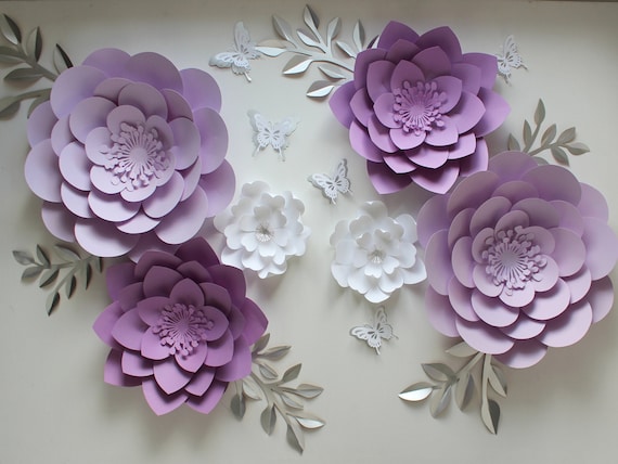 Paper flowers set  nursery paper flowers, large paper flowers, nursery decor, nursery wall decor, paper flower decor