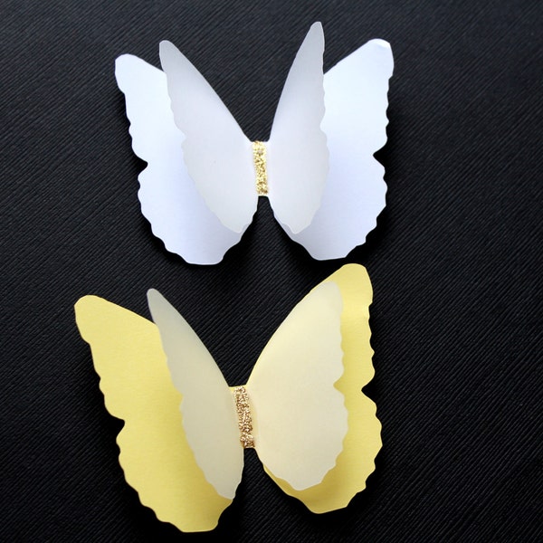 12 Pcs. Summer Layered Butterflies Wedding Table Decoration / Bridal Shower/Party Decoration/Wall decor