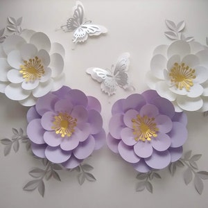 Paper flowers set nursery paper flowers, large paper flowers, nursery decor, nursery wall decor, paper flower decor