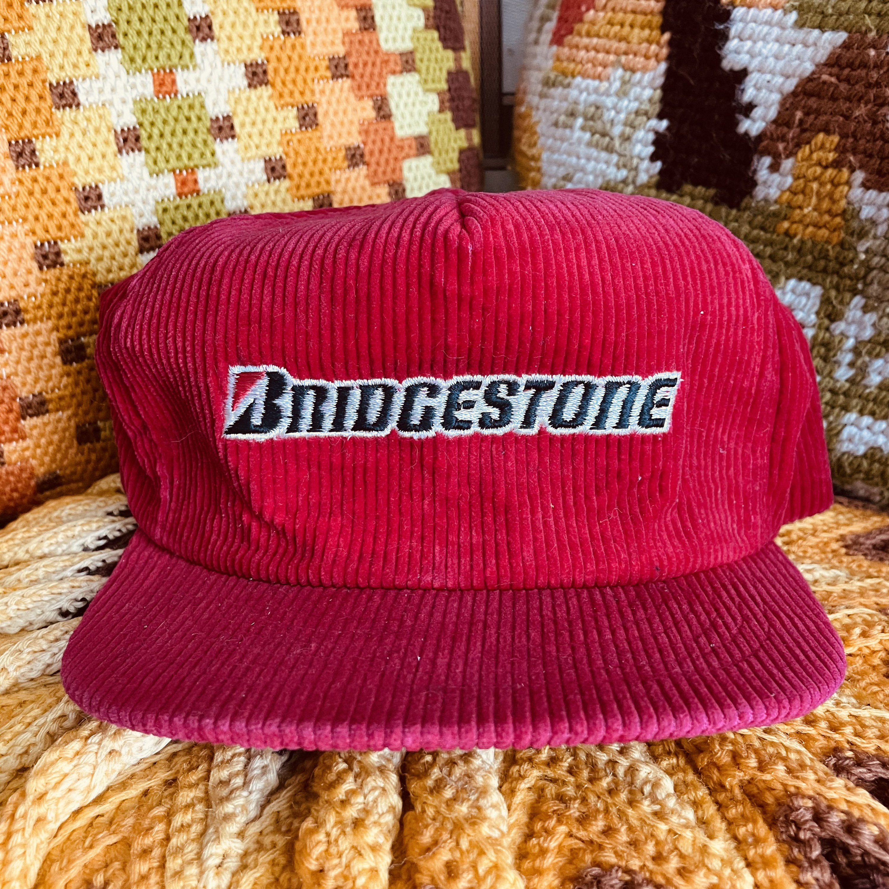 Vtg Bridgestone Motorsport Hat Car Racing Script Logo Golf Baseball Trucker  Cap