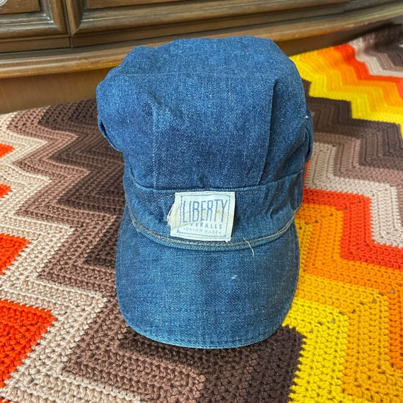 50s Liberty Overalls Denim Hat - Vintage 1950s Un… - image 3