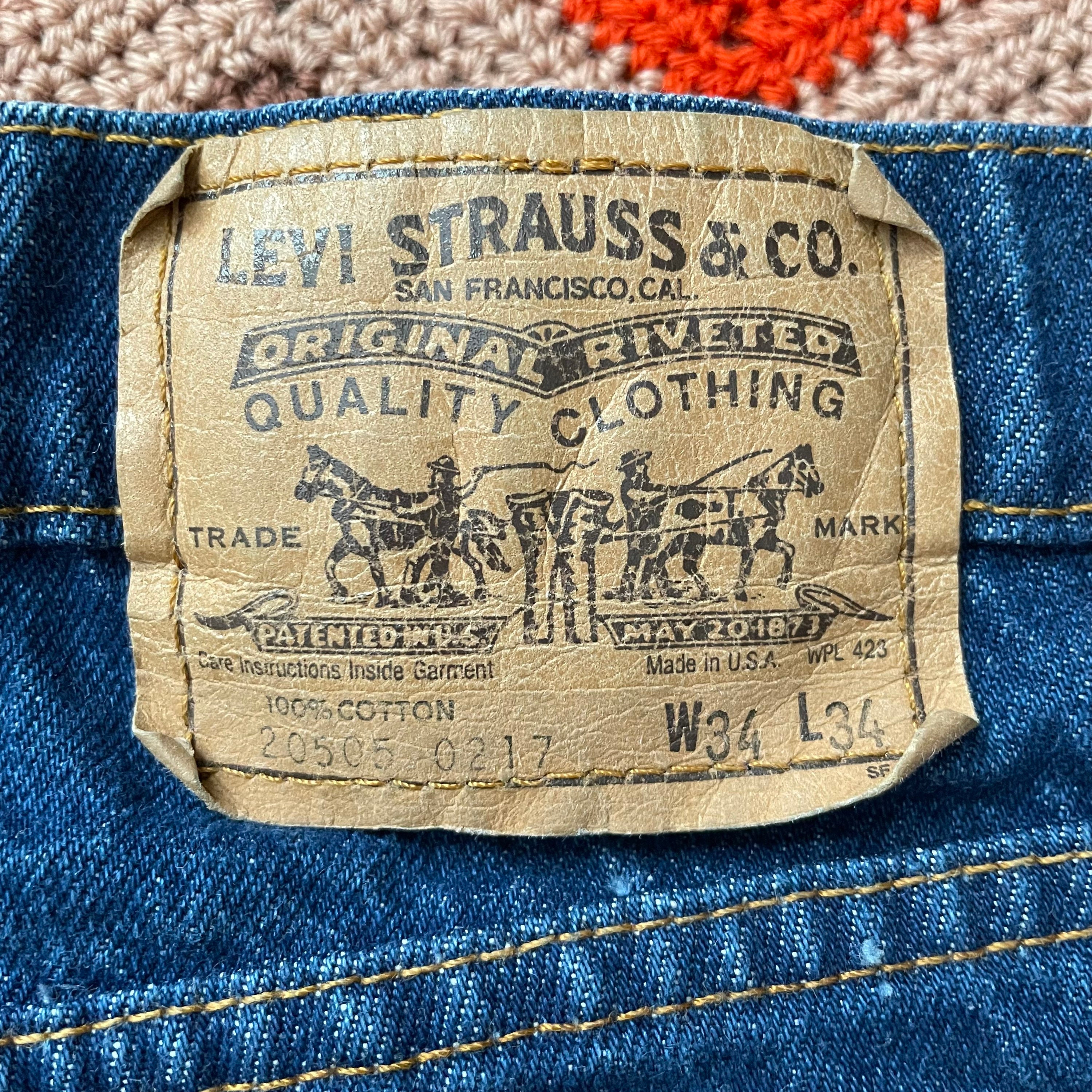 稀少 非売品 50s- Levi's advertising brass tag 80s Levi's 20505 0217 Denim Jeans - Vintage 1980s Levis