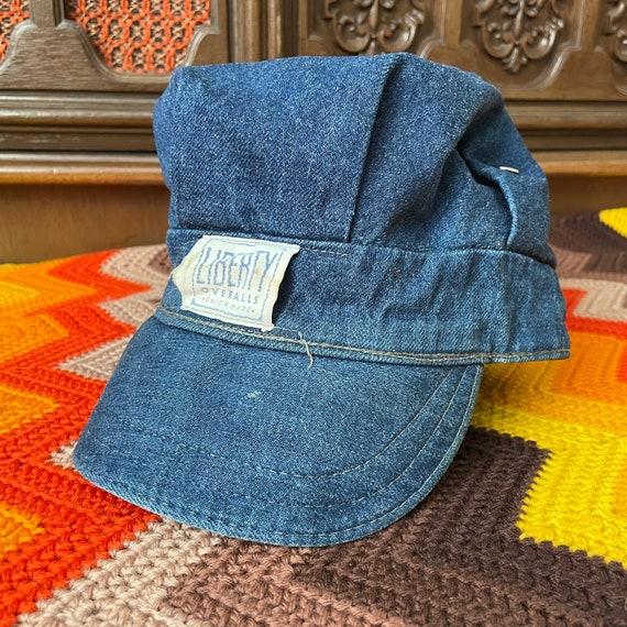 50s Liberty Overalls Denim Hat - Vintage 1950s Un… - image 1