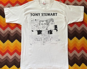 1994 Tony Stewart Shirt -Vintage 90s USAC National Midget Series - Size Long Medium / Large - Ron Burton Print - Rare - NASCAR Racing - Indy