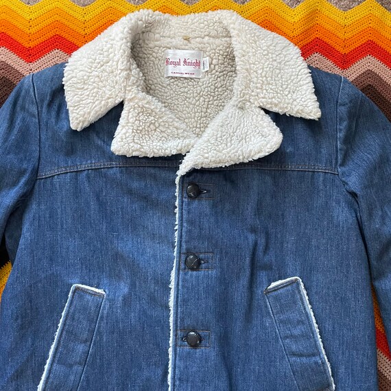 Denim sherpa swing jacket deals