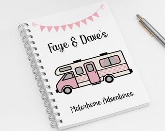 Personalised Motorhome Notebook Journal,  Motorhome Notebook, Camper Van Planner, Travel Journal, Camper Gifts, Camping Journal, Travel Gift