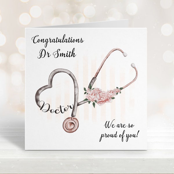 Personalised Congratulations Doctor Card, Qualified Doctor Card, Doctor Graduate, Graduation Card, Doctor Gifts, Doctor Cards, Forever Dotty