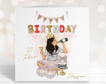 Personalised 30th Happy Birthday Card, 30th Birthday Girl, 30th Birthday Gift, 30th Birthday Card Daughter, 30th Birthday Friend