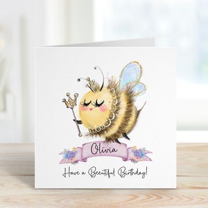 Personalised Bumblebee Birthday Card, Have a beeutiful birthday, Card for friend, Card for daughter, Bee Gifts, Bumblebee Card