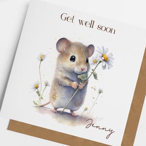 Jolie carte de guérison, carte souris, carte pensez à vous personnalisée, cadeau de guérison, carte de guérison, cadeau pense à vous