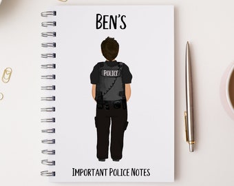 Personalised Male Police Officer Notebook, Police Officer Gifts, Trainee Police Officer, Police Passing Out, Congratulations Police Present