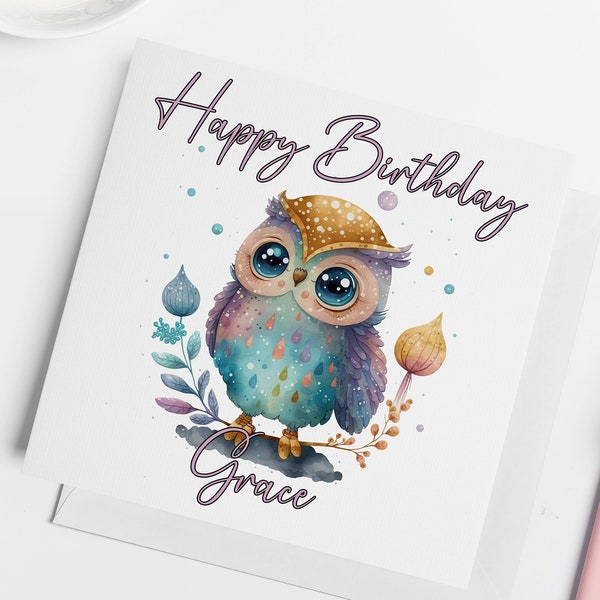 Owl Birthday Card - Etsy
