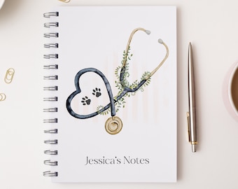 Personalised Vet Nurse Notebook, Vet Nurse Gifts, Student Vet Nurse, Gifts for Graduation, Congratulations Vet Present, Stocking Filler