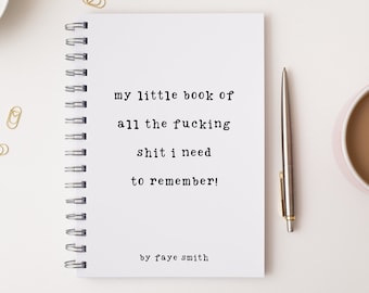 Personalised Funny A5 Notebook, Funny Gift, Gifts For Friends, Gifts For Her, Planner, Swearing Gift, Stocking Filler, Secret Santa Gift