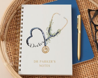 Personalised Hardback A5 Doctor Notebook, Qualified Doctor, Student Doctor, Gifts for Graduation, Congratulations Doctor Present
