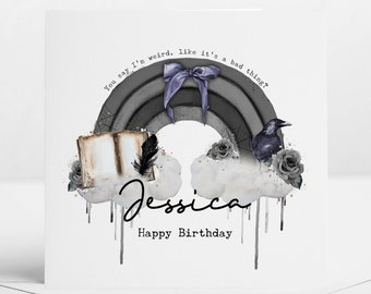 Personalised Gothic Birthday Card, Gothic Birthday Card, Card for friend, Card for daughter, Card for Mum, Card for Him