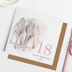Carte personnalisée 18e anniversaire, carte pour fille, carte pour elle, nièce, carte pour soeur, amie, 18e anniversaire, anniversaire d'âge, jalon