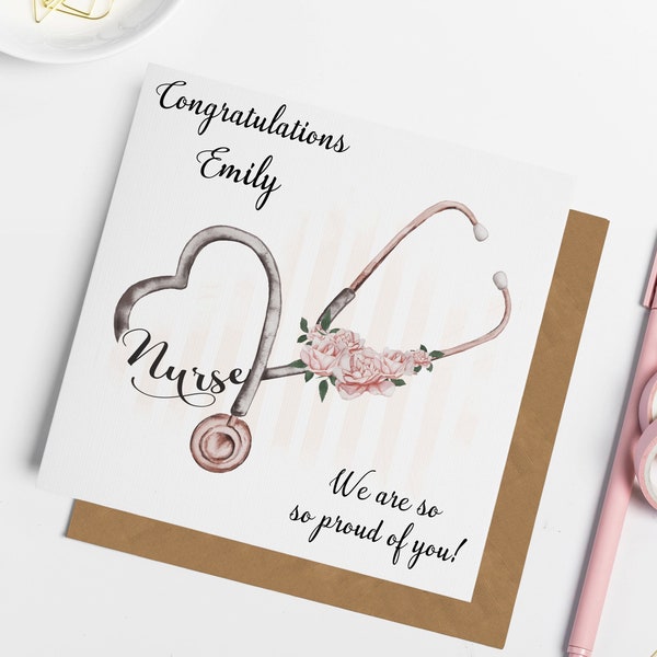 Personalised Congratulations Nurse Card, Qualified Nurse Card, Nurse Graduate, Graduation Card, Nurse Gifts, Nurse Cards, Forever Dotty