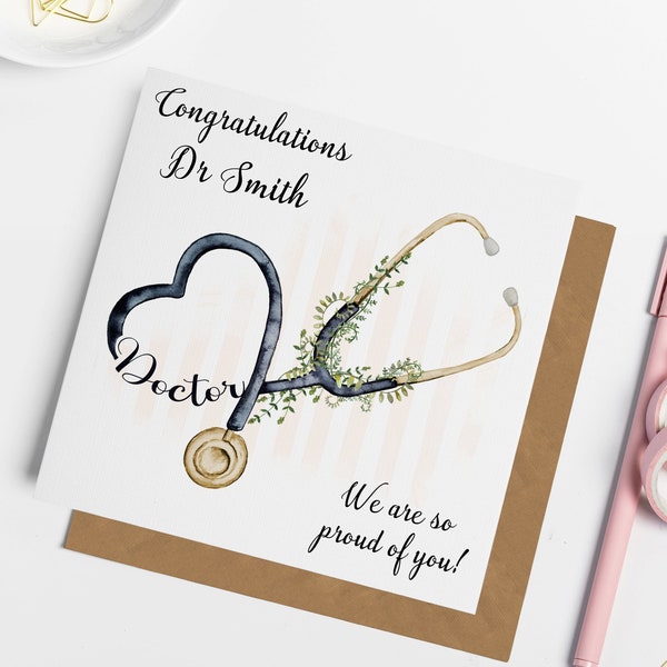Personalised Congratulations Doctor Card, Qualified Doctor Card, Doctor Graduate, Graduation Card, Doctor Gifts, Doctor Cards, Forever Dotty