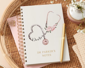 Personalised Hardback A5 Doctor Notebook, Qualified Doctor, Student Doctor, Gifts for Graduation, Congratulations Doctor Present