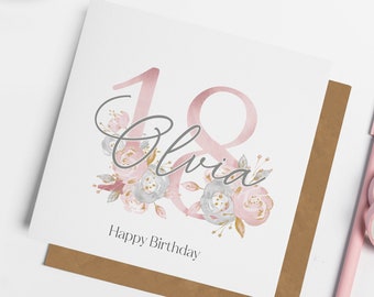 Personalised 18th Birthday Card, Card for Daughter, Card for Her, Niece, Card for Sister, Friend, 18th Birthday, Age Birthday, Milestone