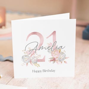 Personalised 21st Happy Birthday Card for Her, 21st Birthday Daughter, 21st Birthday Niece, 21st Birthday Card Granddaughter, 21st Friend