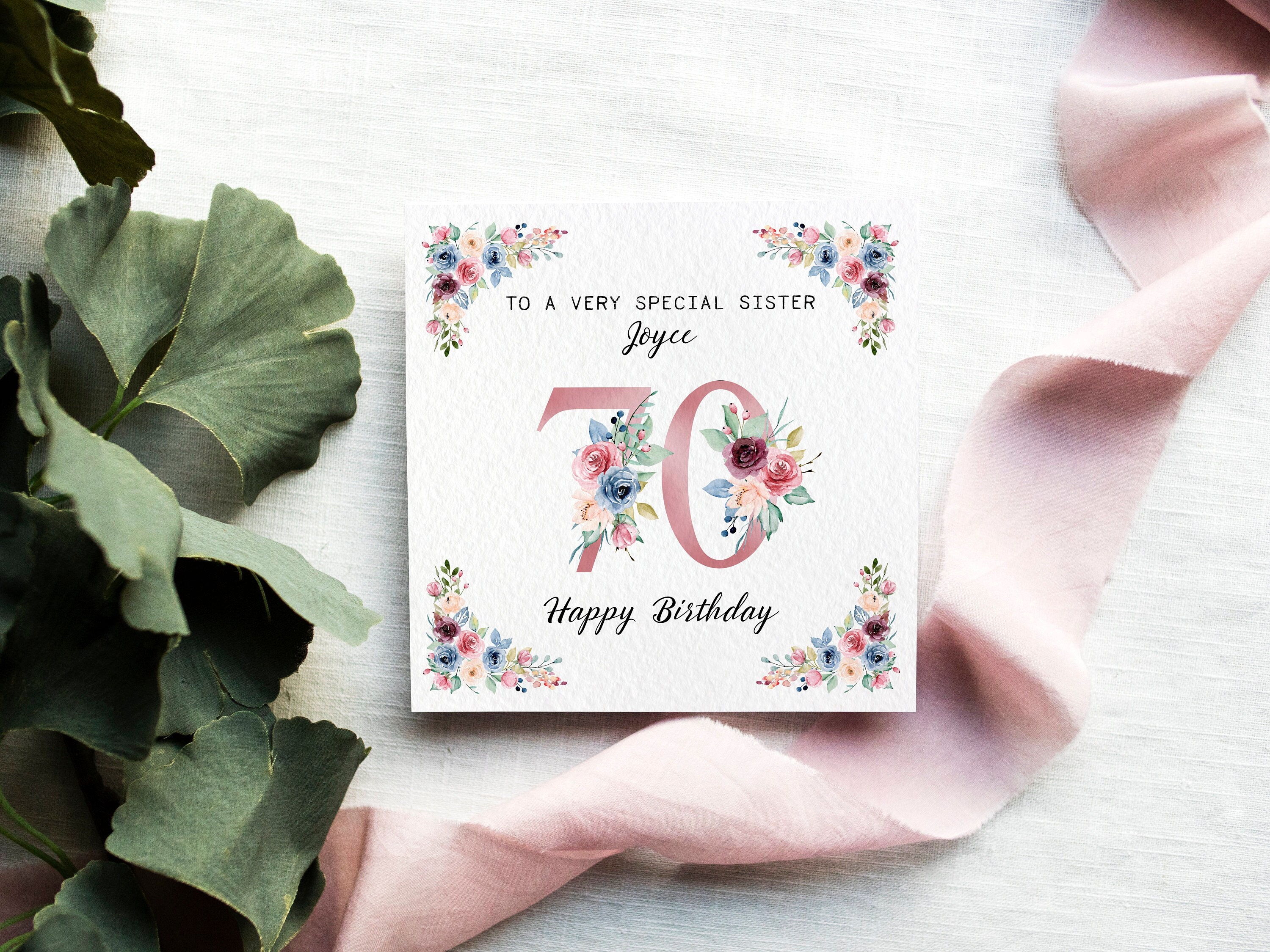 Personalised 70th Happy Birthday Card, Mum, Nan, Grandma, Sister, Aun…