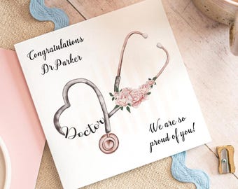 Personalised Congratulations Doctor Card, Qualified Doctor Card, Doctor Graduate, Graduation Card, Doctor Gifts, Doctor Cards, Forever Dotty