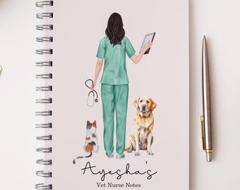 Personalised Vet Nurse Notebook, Vet Nurse Gifts, Student Vet Nurse, Gifts for Graduation, Congratulations Vet Present, Stocking Filler