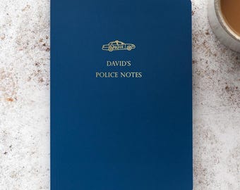 Carnet de notes de police A5 personnalisé en feuille d'or, carnet de notes à couverture souple. Cadeaux policiers, Cadeaux pour s'évanouir, Bas de Noël