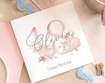 Personalised 18th Birthday Card, Card for Daughter, Card for Her, Niece, Card for Sister, Friend, 18th Birthday, Age Birthday, Milestone
