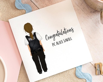 Personalised Congratulations Police Card, Police Officer Gifts, Trainee Police Officer, Police Passing Out, Congratulations Police Present,