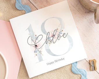 Personalised 18th Birthday Card, Card for Daughter, Card for Her, Niece, Card for Sister, Friend, 18th Birthday, Age Birthday, Milestone