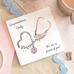 Personalised Congratulations Nurse Card, Qualified Nurse Card, Nurse Graduate, Graduation Card, Nurse Gifts, Nurse Cards, Forever Dotty