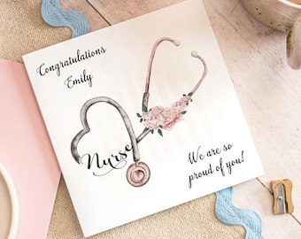 Personalised Congratulations Nurse Card, Qualified Nurse Card, Nurse Graduate, Graduation Card, Nurse Gifts, Nurse Cards, Forever Dotty