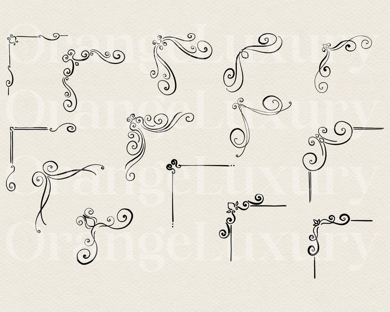 Ornamental Svg, Corner SVG, Swirl SVG, Decorative Corner, Flourish Svg