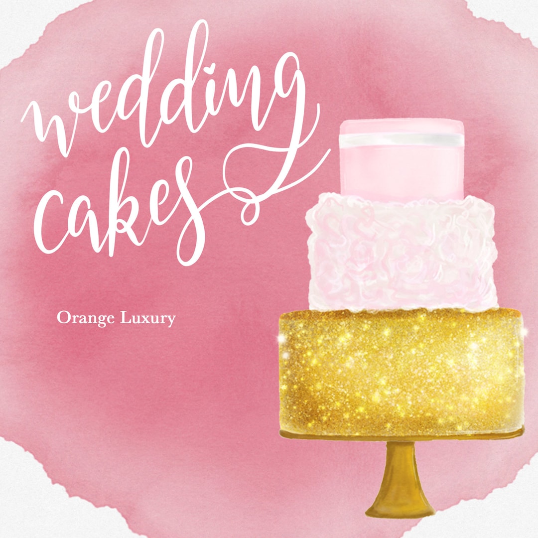 Cakes Clipart, INSTANT DOWNLOAD, Wedding Cakes Clipart, Wedding Clipart