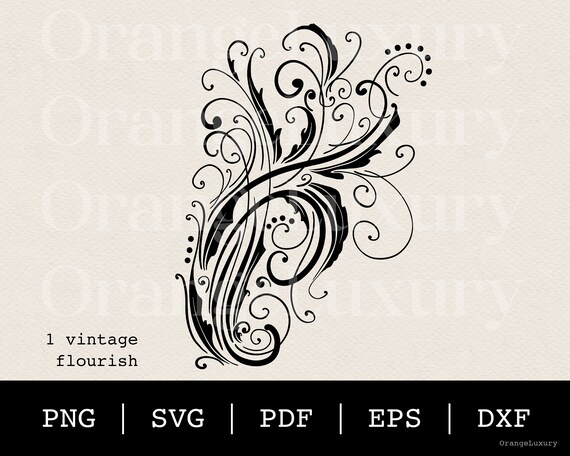 Vintage Flourish SVG Swirl SVG Decorative Svg Flourish Svg - Etsy