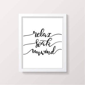 Relax Soak Unwind INSTANT DOWNLOAD Bathroom Printable Art - Etsy India