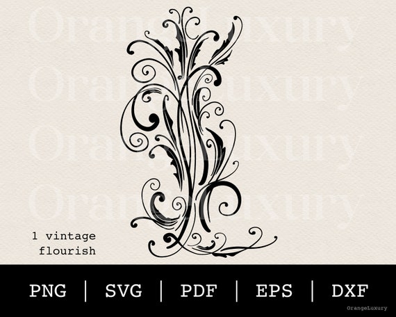 Vintage Flourish SVG Swirl SVG Decorative Svg Flourish Svg - Etsy UK