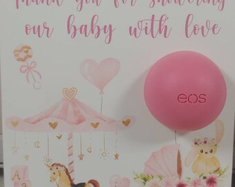 EOS chapstick party favor.   Perfect baby shower favor. **Read full description before ordering! EOS not included ****