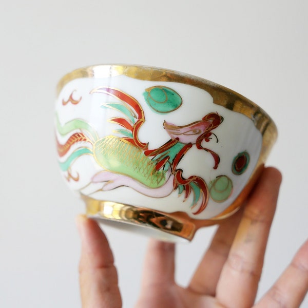 Bol en porcelaine de Chine au décor Dragon-Bol Dragon chinois-Bol Dragon et fénix-Bol à soupe asiatique-Vaisselle orientale